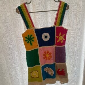 Pitusa Multicolor Crochet Dress Coverup